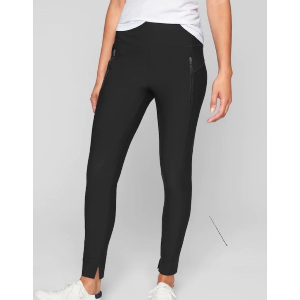 Athleta Women's Stellar‎ Tight Legging Black Travel Zip Pockets Sz Small NWT